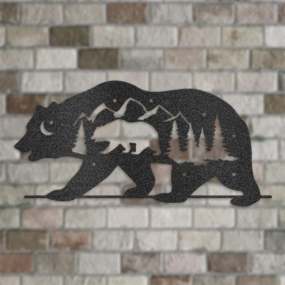 Bear Silhouette Metal Wall Art