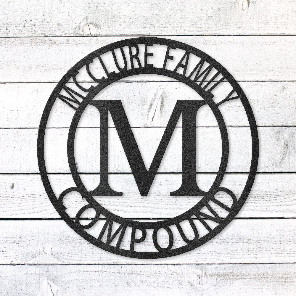 Monogram Metal Signs | Personalized Steel Initial Wall Art | Made in USA