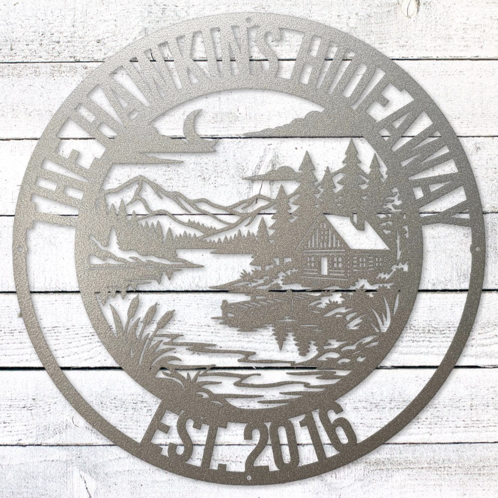 Silver Lake House Legacy Steel Wall Art — Custom Name & Est. Date