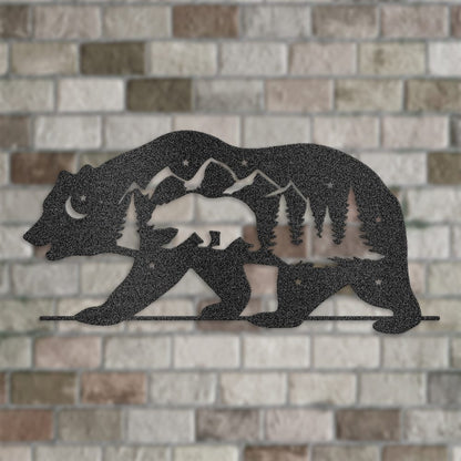 Bear Silhouette Metal Wall Art